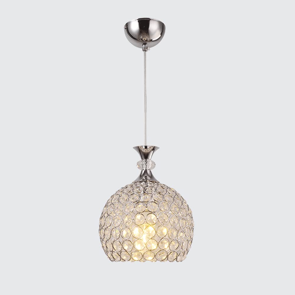 Suspension cristal réglable chrome 20 cm pour sublimer votre îlot de cuisine et salon