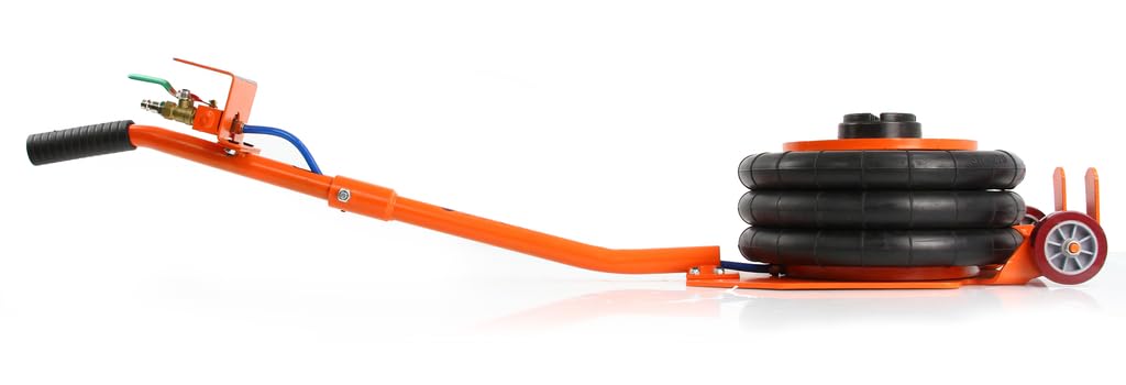 Podnośnik pneumatyczny 3,5T | trójpoziomowy mieszek | podnośnik 13,5-41 cm | z akcesoriami przedłużającymi 10 cm | długość uchwytu 71 cm | z zaworem bezpieczeństwa