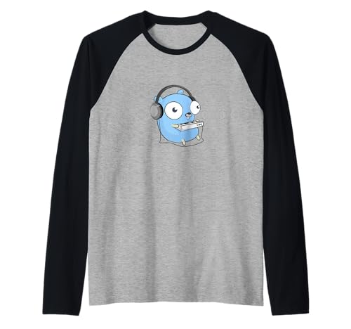 Go Developer Tee golang music gopher t-shirt Manche Raglan