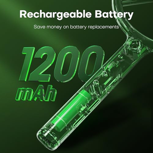 VEGREM-Raqueta-Mosquitos-Electrica-4000V-2-en-1-Matamoscas-Electrico-Lampara-Atrapa-Mosquitos-Base-de-Carga-USB-1200mAh-Bateria-Recargable-Luz-LED-Malla-Protectora-de-3-Capas-Azul