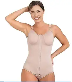 Cinta Pós-Cirúrgica Emana Abdominoplástia Lipoaspiração Body Média Compressão EM607 New Form (Bege, M)