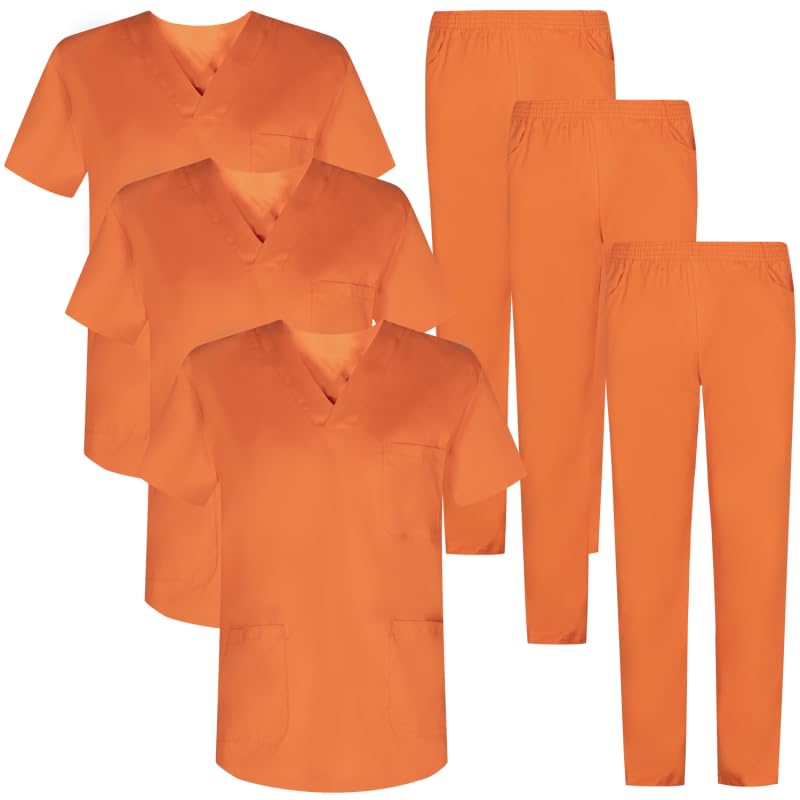 MISEMIYA - Pack * 3 Pcs - Uniforme Sanitario Unisex Uniformes Sanitarios MÉDICOS Conjuntos Sanitarios 3-817-8312-4XL, Naranja