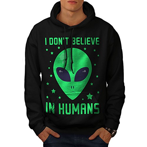 Wellcoda Humans Don't Exist Mens Hoodie, Sad Being Hooded Sweatshirt Black M #TOP5
