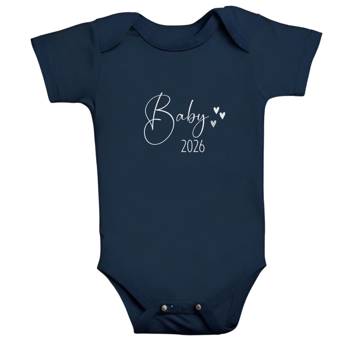 Generisch Baby Body zur Schwangerschaftsverkündung, Baby 2025 / Baby 2026 Strampler zur Verkündung der Schwangerschaft (Body kurzarm navy, 3-6 M)