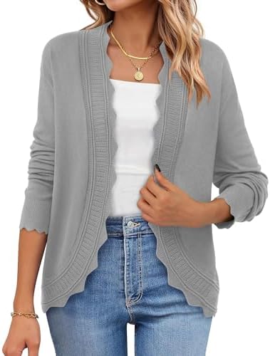 PRETTYGARDEN Cardigans for Women Lightweight Casual Long Sleeve Knitted Open Front Shrugs Sweaters 2026 Fall Clothes