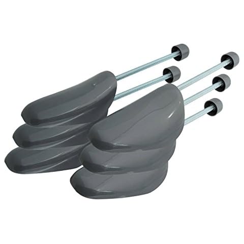 Incutex 3 Paar Schuhstrecker variabel Gr. 38-44, Schuhformer aus Kunststoff, Schuhspanner, grau Cover