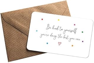 Be Kind to Yourself You're Doing The Best You Can - Metal Wallet Card Positivity Gift - Self Care Mental Health Supportive Friendship