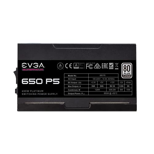 Image of EVGA SuperNOVA 650 P5, 80 Plus Platinum 650W, Fully Modular, Eco Mode with FDB Fan, 10 Year Warranty, Includes Power ON Self Tester, Compact 150mm Size, Power Supply 220-P5-0650-X1