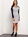Kissky Women's Grey and Blue Long Sleeve Color Block Bodycon Dress (L, Blue)