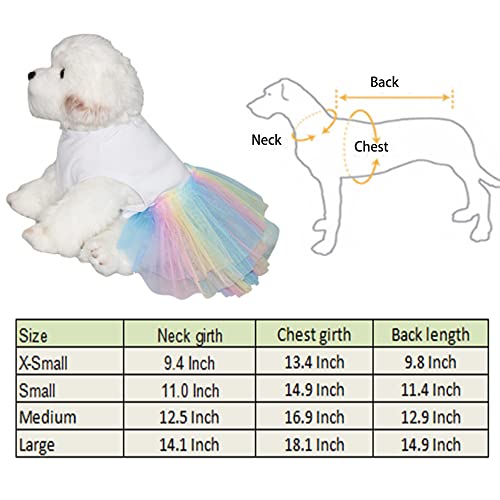 Aniac Dog Vest Skirt Puppy Princess Dresses Cute Birthday Tutu Skirt Doggy Wedding Outfit Pet Clothing For Cats And Small Medium Dogs (X-Small, White) #TOP4
