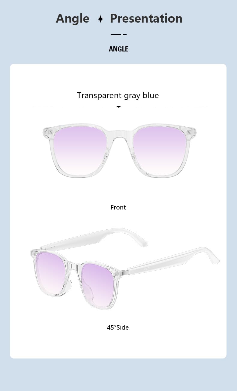 Lunettes Intelligentes avec Caméra 1080p 8 MP, Commande Vocale, Assistant IA, Reconnaissance d'Objets, pour Vlogging, Conférences et Enregistrement Vidéo (Violet)