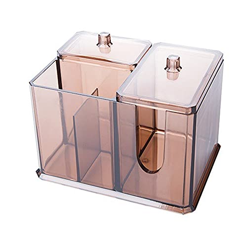 Distributeur de cotons-tiges en acrylique avec couvercles - Marron