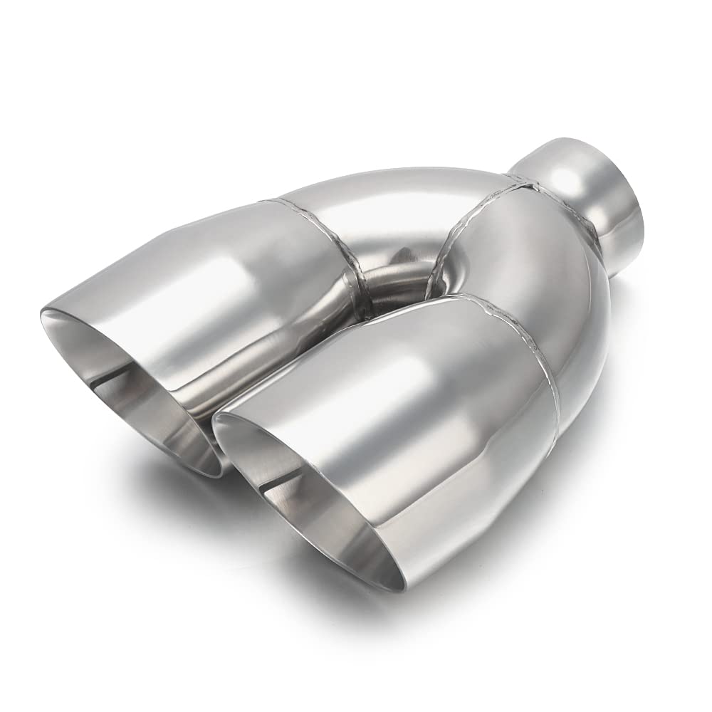 Exhaust Y Pipe 2.5" Inlet, A-KARCK Stainless Steel 3.5" Outlet 9.5" Long Y Pipe Withstands High Temperatures
