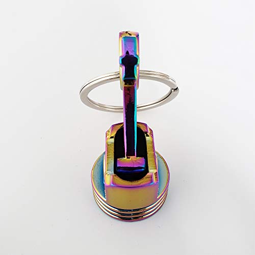 Ispeedytech Auto Keychain Piston Connecting Rod Key Chain Ring Charming Auto Rainbow Metal Pendant Keyring Keyfob Neon #TOP4