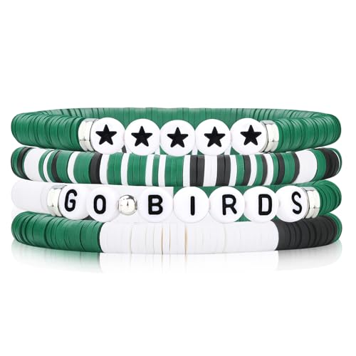 imani Bracelet Gift for Football Fans Cheerleader Go Birds Bracelet Green Eagles Fly Inspired Gameday Party Decor Outfits