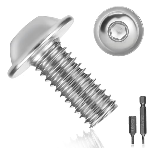 Pyroclasia 25 Tornillos de Cabeza Alomada M5x12 Tornillos de Acero Inoxidable A2 V2A ISO 7380 Plana Tornillo de Rosca Completa con Brida Hexágono Interior para Reparación de Maquinaria y Muebles
