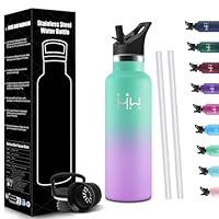 HoneyHolly Borraccia Termica Bambini 500 ML, Senza BPA, Borraccia Termica, 18/8 Acciaio Inox, Bottiglia Termica, Sottovuoto a Doppia Parete, Borracce Termiche, con Cannuccia, Termos per Scuola, Sport