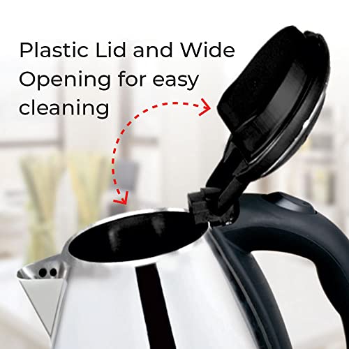 Image of Baltra Victory Electric Kettle Stainless Steel Body, 1.5 Ltr Capacity, 1350W | Auto Shut-Off, Over-heat Protection, Single Touch Lid Locking, Ideal for Tea or Coffee, BPA- Free