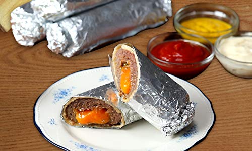 Image of Freshee 500gm Aluminium Silver Kitchen Foil Roll, 11 Micron Thick Disposable Food wrap Foil for Food Parcel Keeps Food Fresh (Pack of 2)