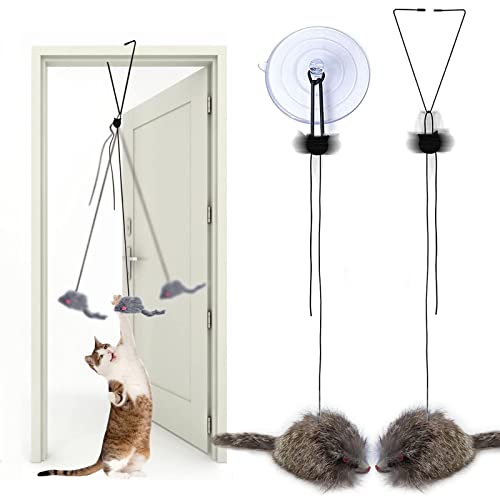 Jouets Chat,Jouet pour Chat Kit,Jouet interactif à Suspendre pour Chat,Pack De 2 Jouet Souris pour Chat Cover