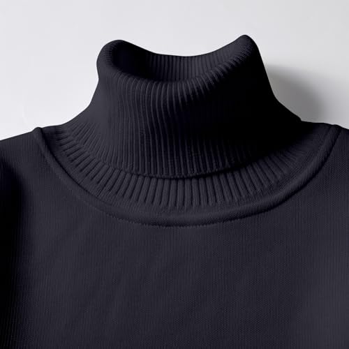 Men's Pullover Sweater Slim Fit Turtle Neck Casual Knitted Jumper Fleece Lined Fall Winter Thermal Sweaters for Male4