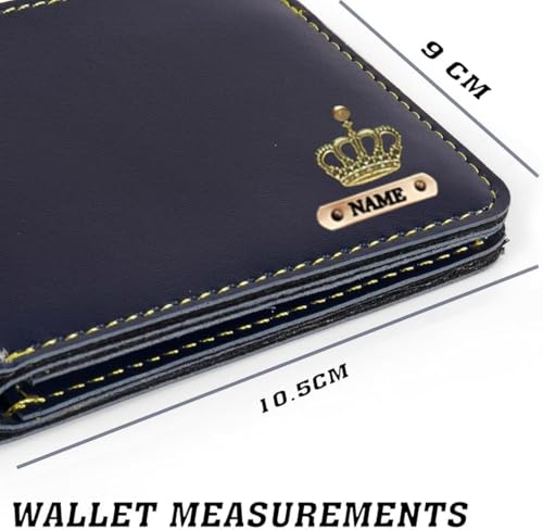 Image of B'Code Customised Original Leather Wallet for Men with Name, Personalized Purse Unique Stylish Gift for Brother, Husband, Boyfriend, Birthday, Rakshabandhan, New Year, Valentine's Day (Black)