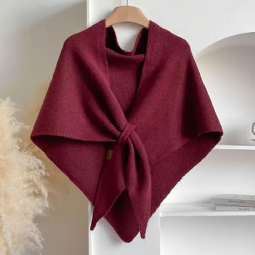 Women's Solid Color Scarf, Wool Blend Shawl, Lightweight Casual Soft Comfortable Triangle Shawl for Daily Wear3