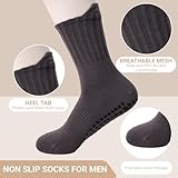 Zidoley 3 Pairs Pilates Socks Grip Mens, Yoga Socks for Men Non Slip, Gripper/Grippy Sock Reformer, Pilate Essential Kit, for Gym Ballet Sports Dance - Image 3