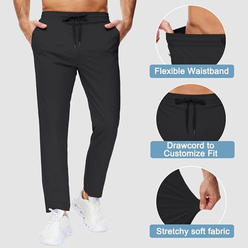 29"/34"/36" Inseam Men's Sweatpants with Zipper Pockets Men Joggers Running Workout Athletic Gym Track Tall Pants3