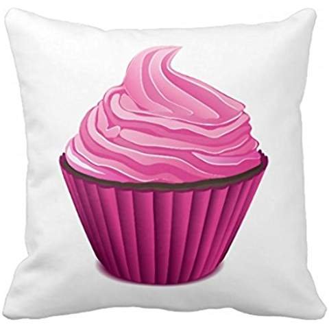 Pink Cupcake Throw Pillow Case