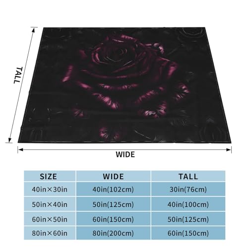 Couverture flanelle chaude et légère à imprimé rose gothique