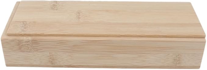 Cabilock Bamboo Storage Box with Sliding Lid, 19 cm Desk Organizer Case image 5