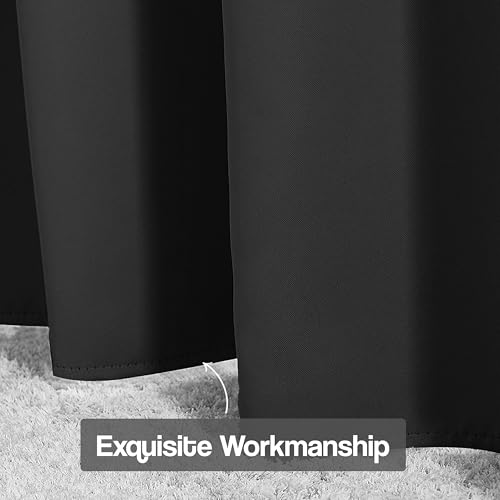 Image of FRESH FROM LOOM Premium 5 ft Window Curtains for Slider Track | Non-Ring Curtains | S-Wave Pleat | | Non-Ring Curtains | S-Wave Pleat | Parda | Blackout Parde | (Black | 5 Feet Long, 1pc Only)