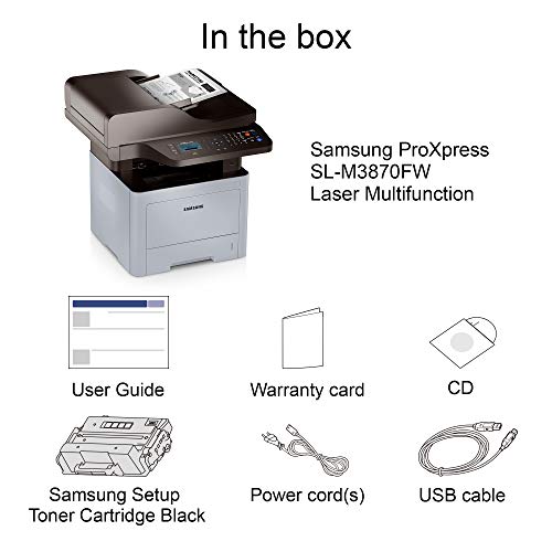 Hp Samsung Proxpress M3870Fw Wireless Monochrome Laser Printer With Scan/Copy/Fax, Mobile Connectivity, Duplex Printing, Print Security & Management Tools(Ss378E) #TOP3