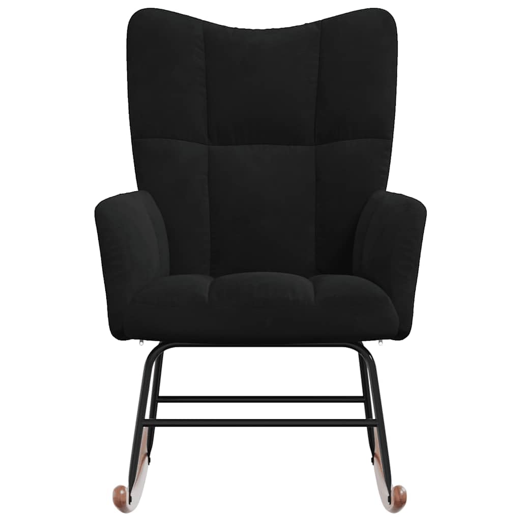 vidaXL Chaise à Bascule Chaise de Relaxation Siège de Relaxation Fauteuil de Salon Salle de Séjour Siège de Salon Maison Noir Velours