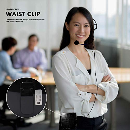 Image of Nefficar Portable LoudSpeaker Voice Amplifier with Microphone for Teachers, Instructors, Emcees, Tour Guides and Trainers - Upgraded Waist Clip (Wired)