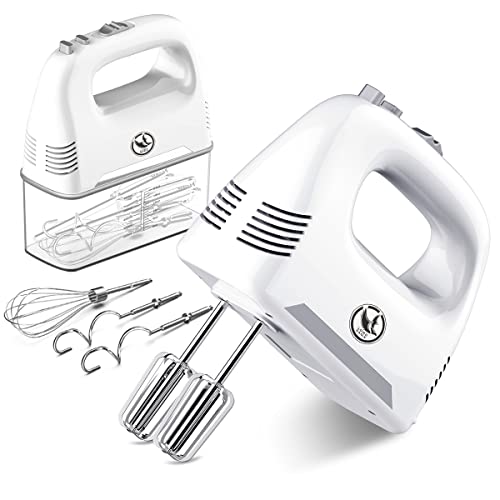 Lord Eagle Hand Mixer Electric 400W Power Handheld Mixer With Storage Case, Turbo, Eject Button, 4-Speed Egg Beater Mixing Dough, Egg, Cake For Kitchen 5 Accessories #TOP6