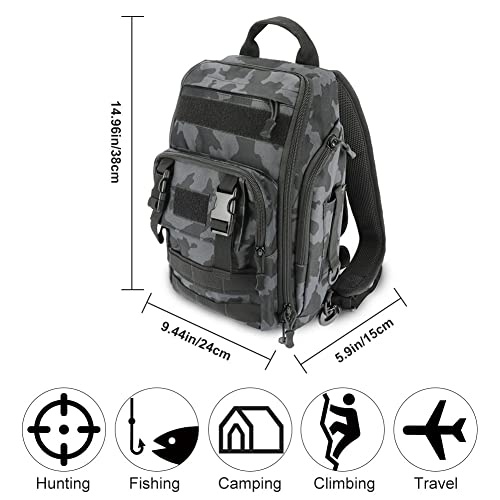 Angeltasche, Angelgerät Tasche Wasserdichter Angelgerät Rucksack zur Aufbewahrung und Organisation von Angelzubehör und… – Bild 3