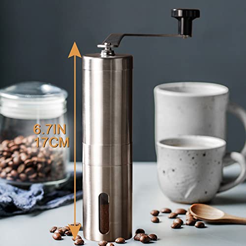 Kaffeemühle manuell, aus Edelstahl Feinstes Kaffeearoma Dank Stufenloser Mahlgradeinstellung & Präzisem Keramik… – Bild 7
