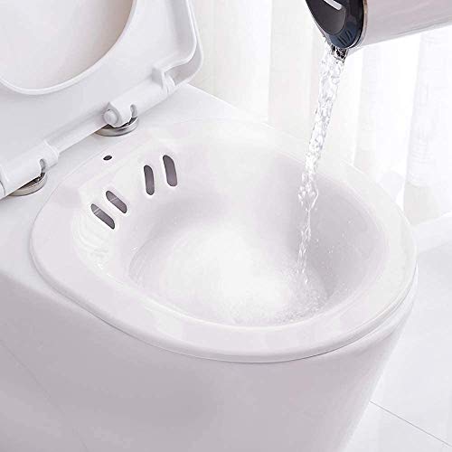 Sitzbad für die Toilette - Bidet Einsatz für Toilette - Tragbares Sitzbadewanne für Hämorrhoidenbehandlung, Wochenbettpflege, Schwangere und ältere Menschen - Vermeiden Kniebeugen (ca. 2,2 Liter)