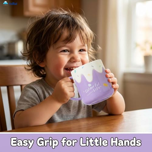 Image of FunBlast Milk Mug for Kids - 420 Ml; Unbreakable Mug for Kids, Milk Mugs for Kids Unbreakable - Milk Drinking Cup for Kids (Purple)