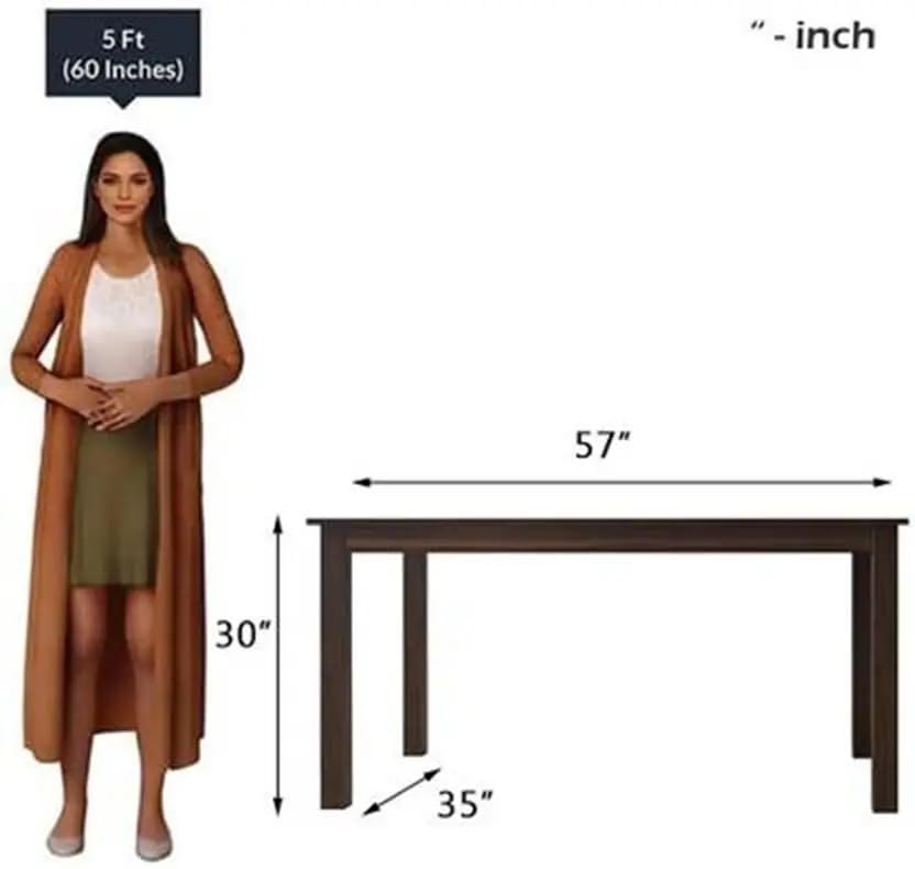 Image of RECTART Solid Wood Dining Table Set with Chairs for Living Room Home | Wooden Dining Room Sets Furniture for Hotels and Restaurants | (Natural Finish, 6 Seater-C)