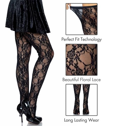 Image of Leg Avenue Women's Pattern Tights, Breathable Stretchy Fit With No-pinch Waistband