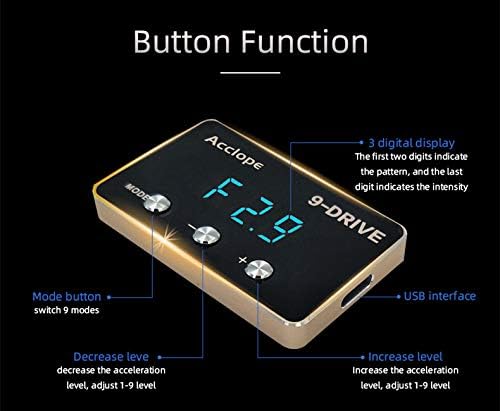 Miniatura 8 de Mallofusa Controlador electrónico universal del acelerador de 9 modos, acelerador de pedal de conducción inteligente, ajuste eficiente de