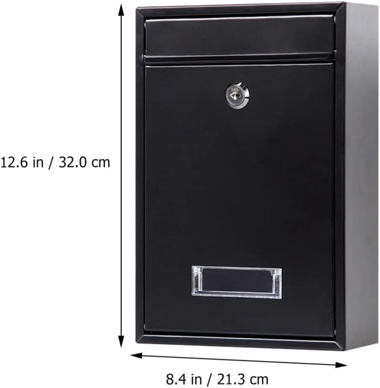 Cabilock Office Decor Wall Mount Mailboxes Letter Box: Newspaper Mailbox House Wall Decor with Lock Metal Post Box Galvanized Metal Bird Post Mailbox Lock Box