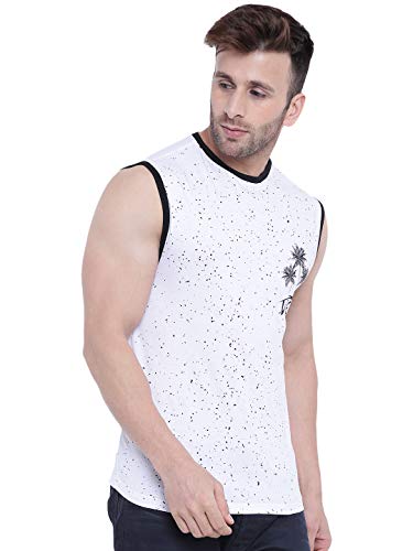 Image of GRITSTONES Men's Sleeveless Crrew Neck Printed Vest GSVST1809