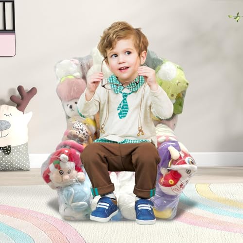 Toy Organizer Chair - Plush Animal Ottoman, Plush Hammock Seat, Kids Bean Bag Chair | Nursery Solution