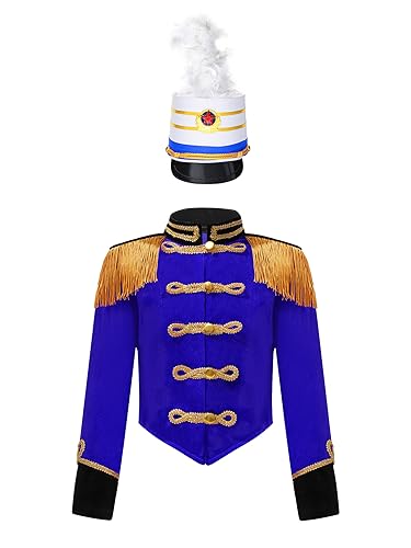 Kids Girls Circus Ringmaster Jacket Velvet Tassels Long Sleeve Coat Marching Band Drummer Uniform Outfit
