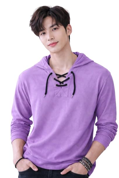 Image of Men's Cotton Blend Regular Fit Hooded Neck T-Shirt