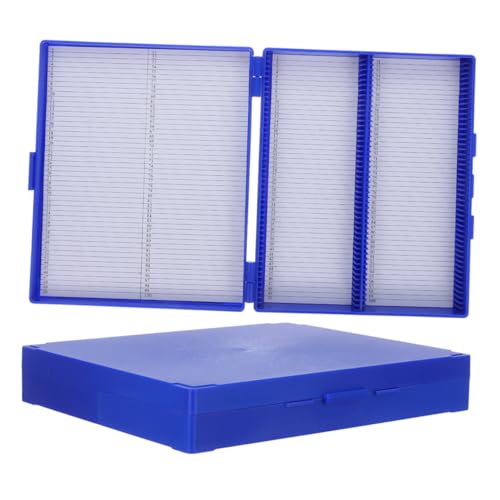SOLUSTRE 2pcs Microscope Slide Storage Box with Lid 100-place Glass Slide Case Plastic Slide Storage Organizer for Pathology Laboratory